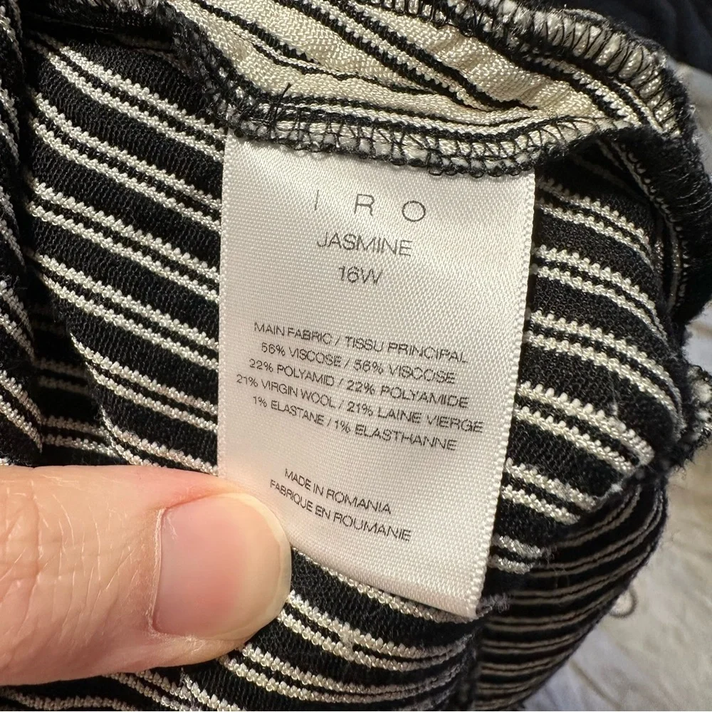 IRO Women’s skirt asymmetrical striped raw hem wrap size 40 or US 8